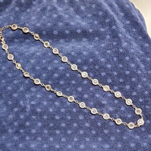 Banana Republic Silver Necklace with Clear Accents